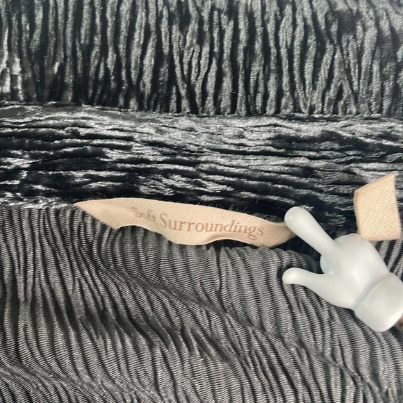 SOFT SURROUNDINGS Women's Maxime Soft Velvet Crinkle Shirt Dress Size PM/Blue - Picture 10 of 12